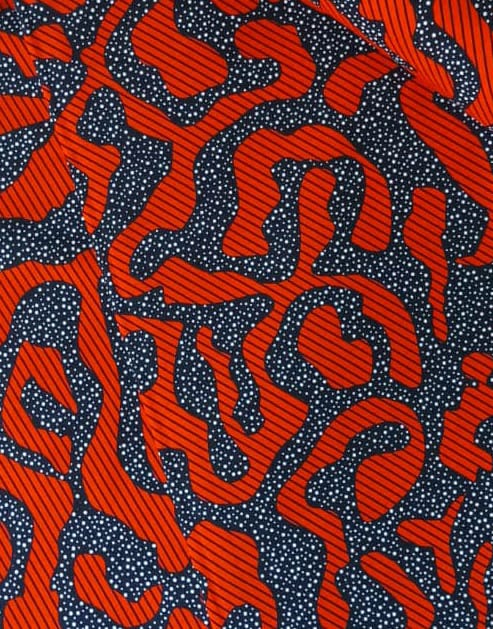 Orange Camouflage Ankara Fabric - 100% Cotton Wax